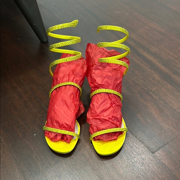 Rene Caovilla Shoes - Vibrant Yellow Strappy Sandals